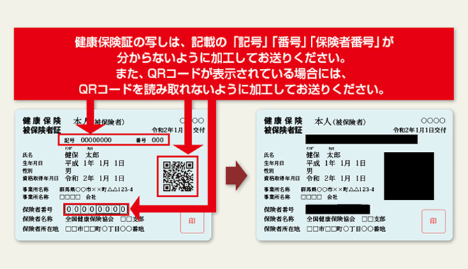 保険証のマスキング